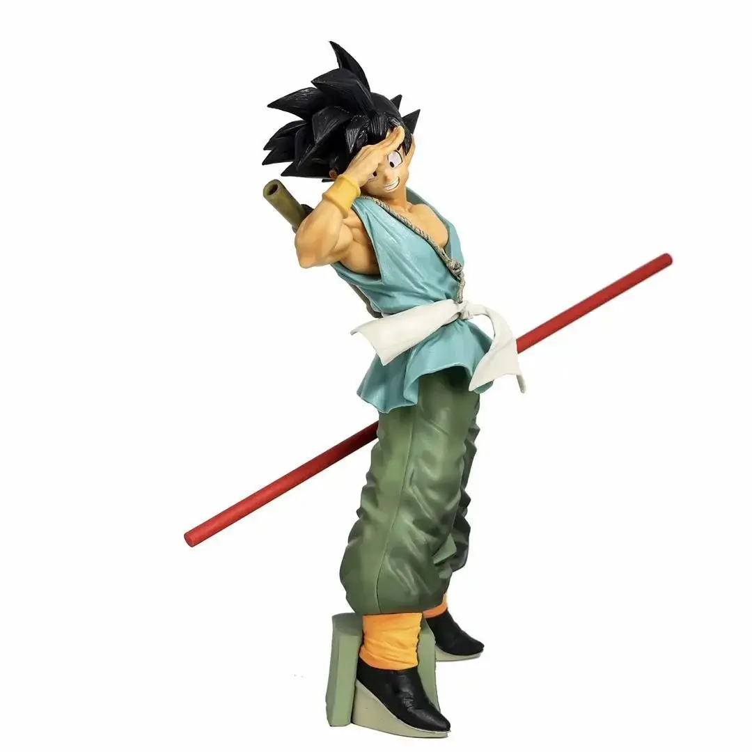 

Dragon Ball Anime Figure Son Goku Action Bandai Golden Hoop Rod Decoration 10th Anniversary Model Ornament Doll Collection 28cm