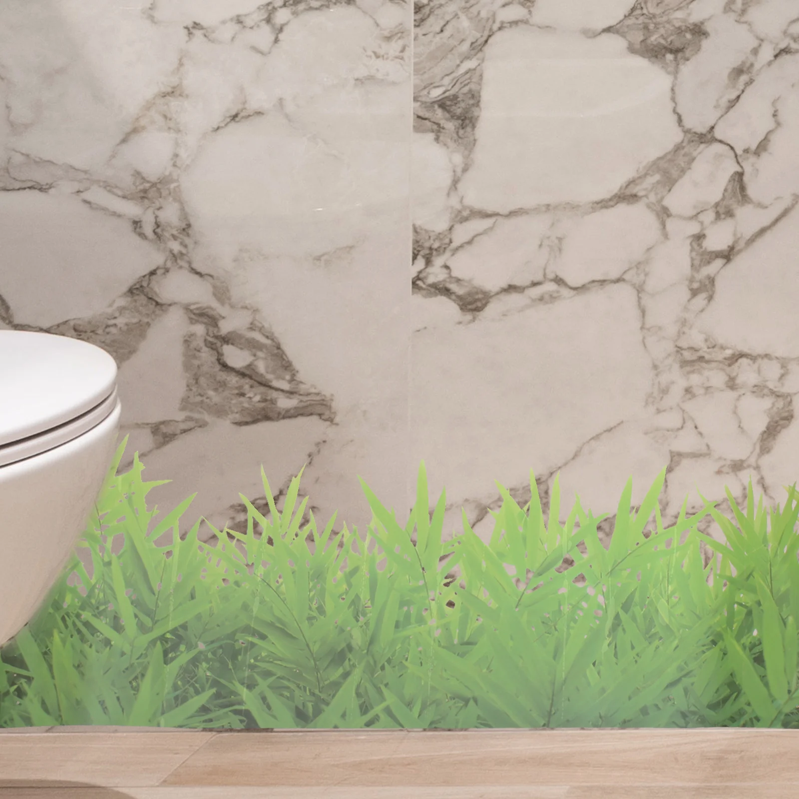 

Self-Adhesive Green Grass Wall Border Sticker Removable PVC Wall Decal Skirting Board Trim for Living Room Bedroom Bathroom