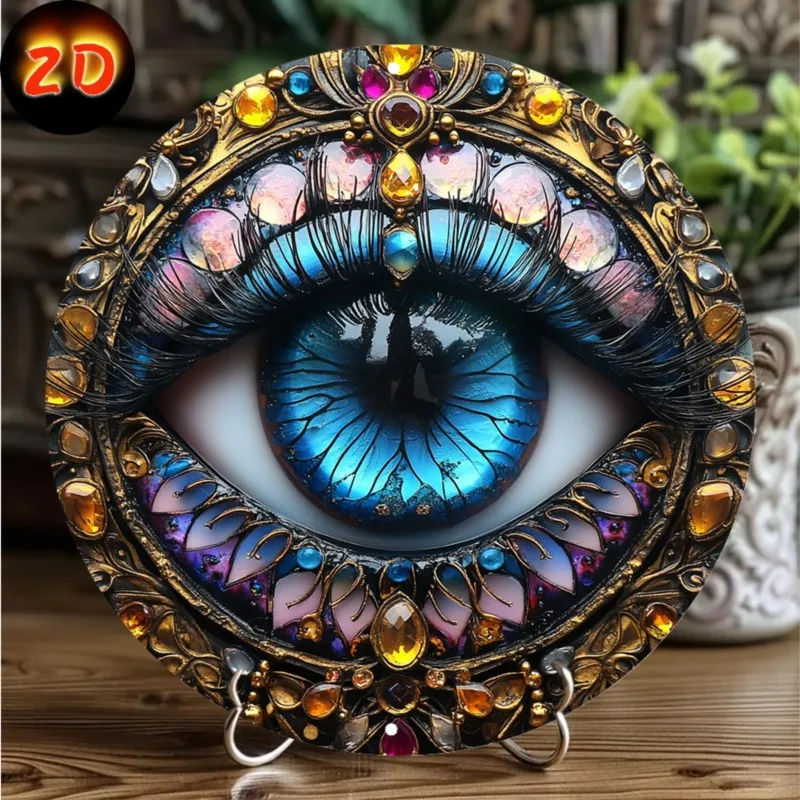 

Vintage-Inspired Circular Metal Sign with Eye Design, Perfect for Home, Garden, or Bedroom Decor, Decorative Wall Poster