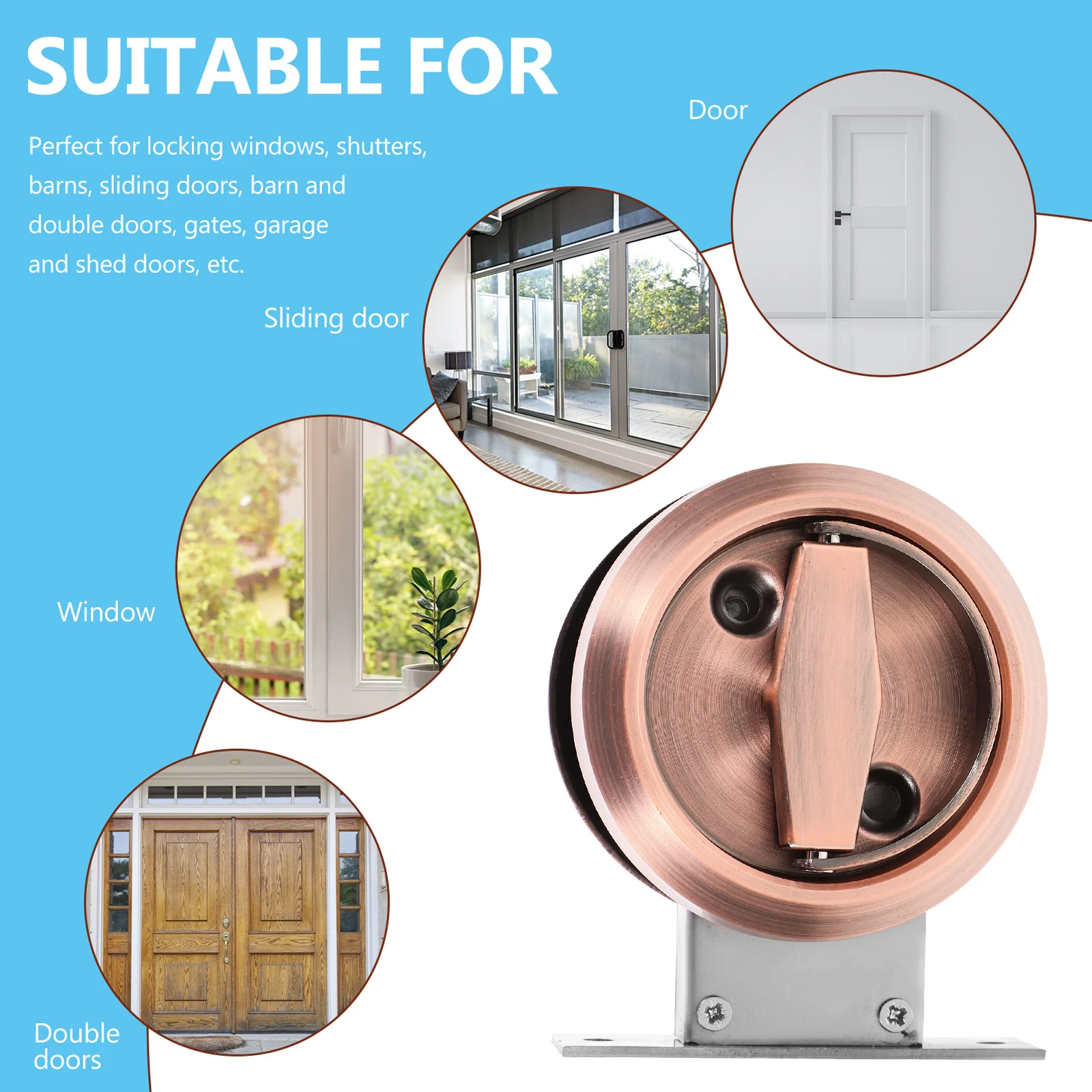 Double-sided Lock Pull Handle Stainless Steel Sliding Door Fingerprint Hidden Invisible niture Embedded