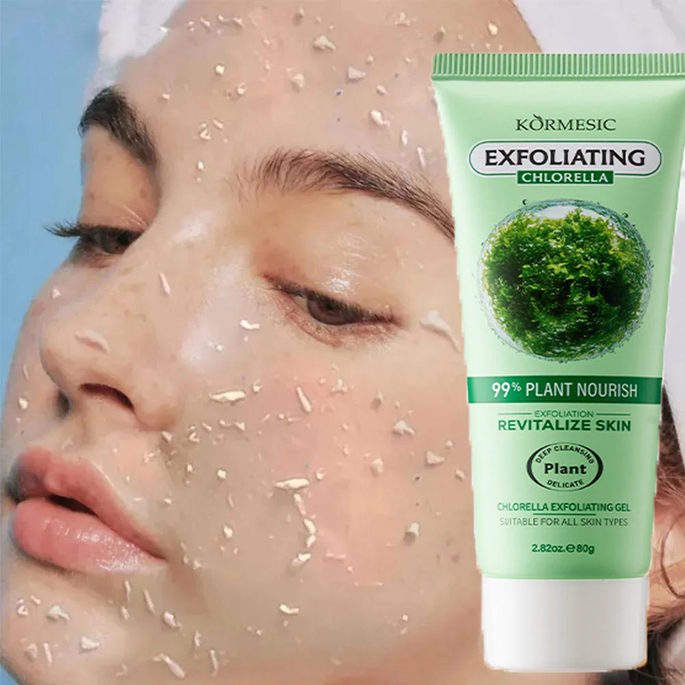 

Chlorella Exfoliating Gel Plants Nourish Facial Gentle Exfoliant Scrub Moisturizing Brightening Nourishing Repair Face Cream 80g