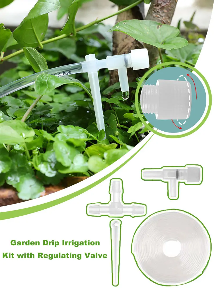 

Garden Drip Irrigation Kit with Regulating valve Potted Plant Watering Device 4/7mmHose Watering Saving Micro Dripper Greenhouse