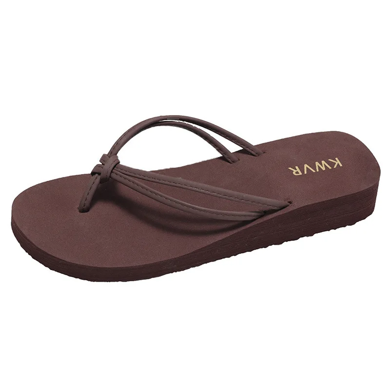 Women Brown Flip Flops Summer Flat Thong Sandals Non Slip Beach Slippers Casual Outdoor Slides Ladies Daily Walking Shoes view 4