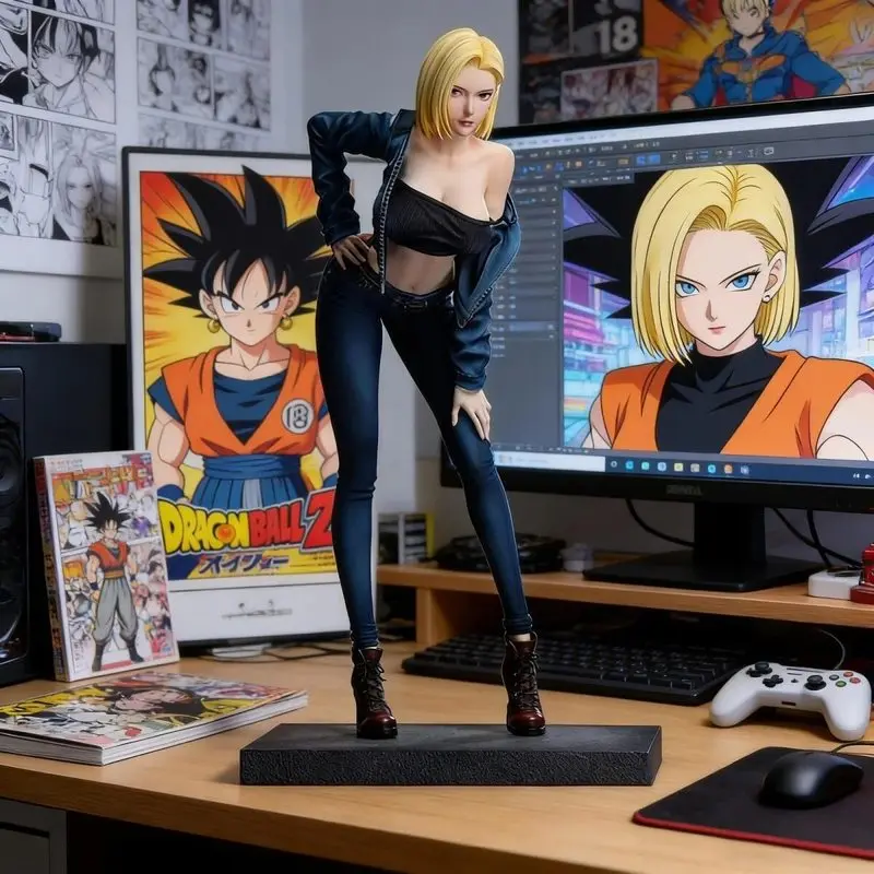 

Android 18 Dragon Ball Z Anime Gk Statue Action Figure Collectible Resin Model Desktop Decoration For Adult Anime Fans