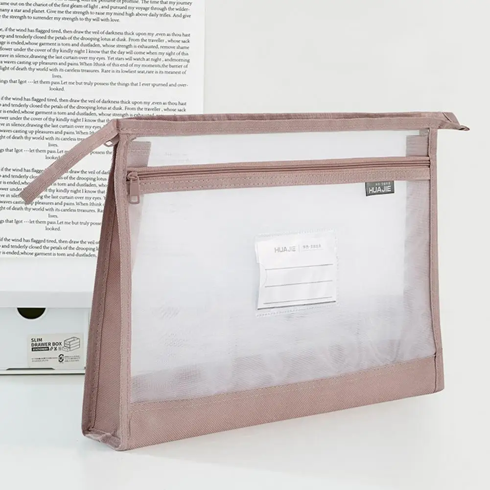 Карман для документов, двухслойная сетчатая сумка на молнии, удобный органайзер для файлов A4 для школы, офиса, путешествий