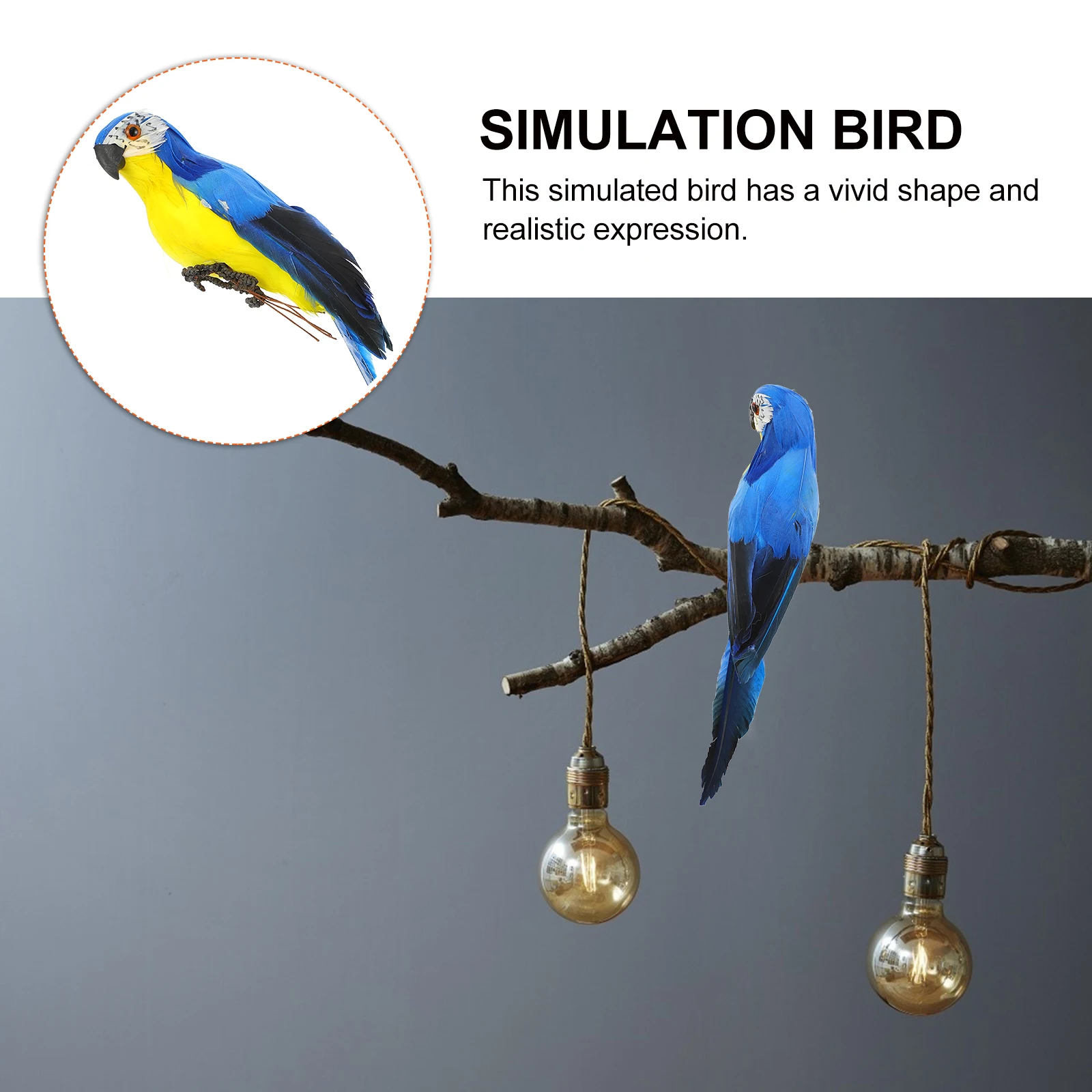 

1pc Simulated Macaw For Garden Wedding Home Artificial Simulation Ornament Resin Bird Garden Bird Decoration