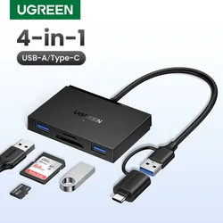 UGREEN 4w1 Czytnik kart SD3.0 typu C do USB TF Czytnik kart SD Czytnik kart pamięci USB-C do Macbooka iPhone 15, Samsung Galaxy iPad
