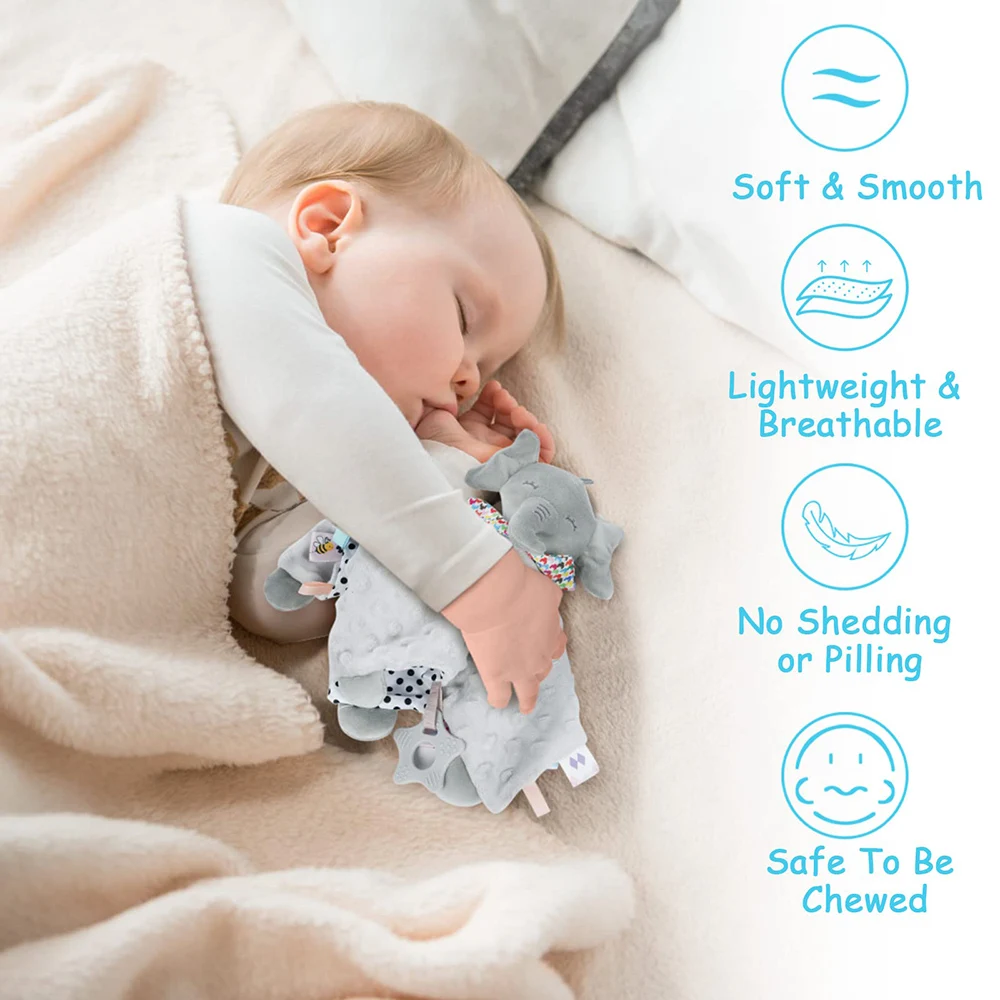 Baby Comforter Blanket with Tags Teether Soft Plush Newborn Sleeping Dolls Kids Fashion Sleep Toy Soother Appease Towel Bibs