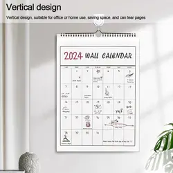 NEW 2024 Simple Wall Calendar Home Office Hanging Wall Calendar Weekly Monthly Planner Agenda Organizer Schedule Reminder