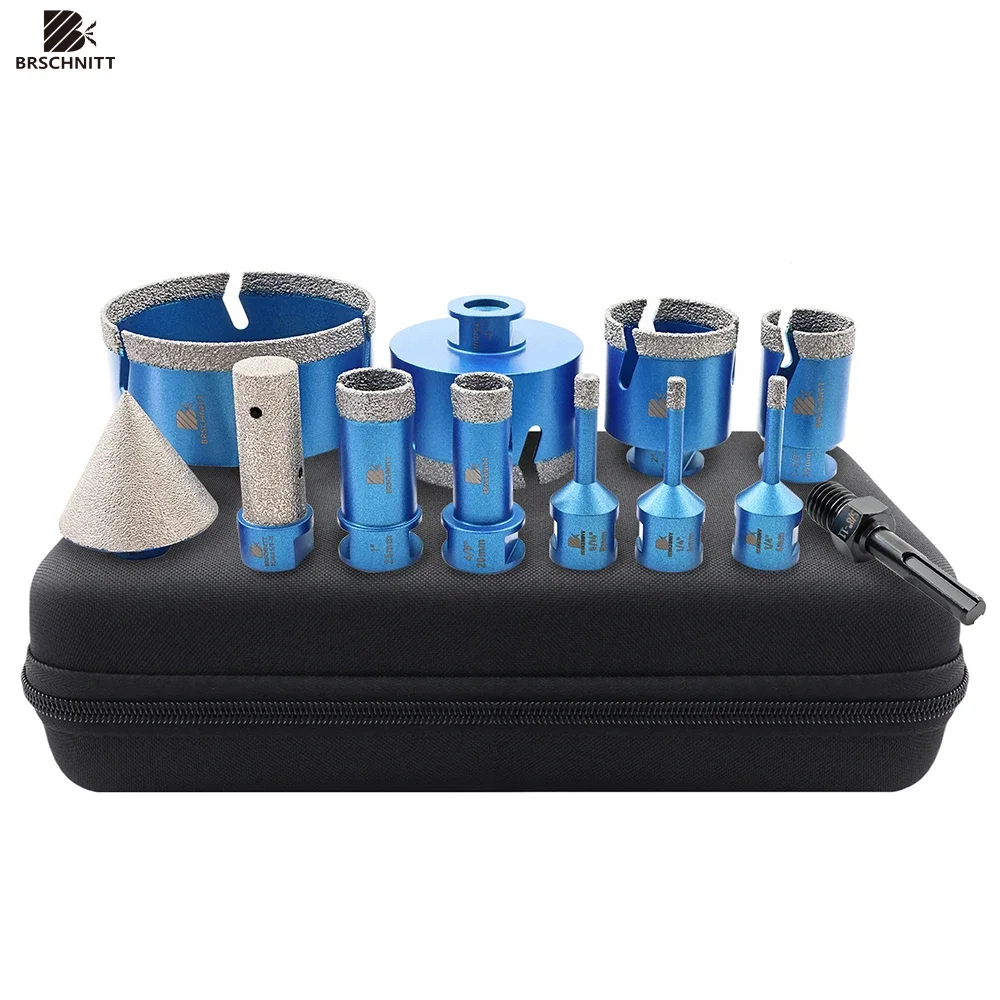 BRSCHNITT 다이아몬드 드릴 코어 비트 세트 6-100mm 타일 화강암 대리석 석재 밀링 어댑터 챔퍼 비트 홀쏘 드릴