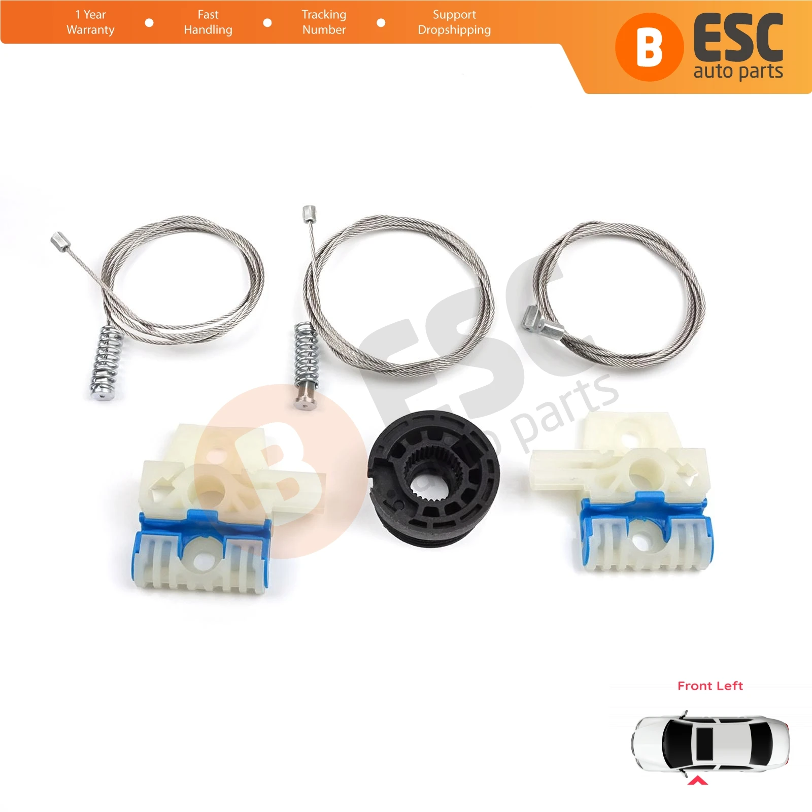 EWR5054 Electric Window Regulator Repair Kit Front Left Door for VW Golf MK6 A6 5K 5K1 AJ5 Variant 2008-20014 5-Door 5K0837461