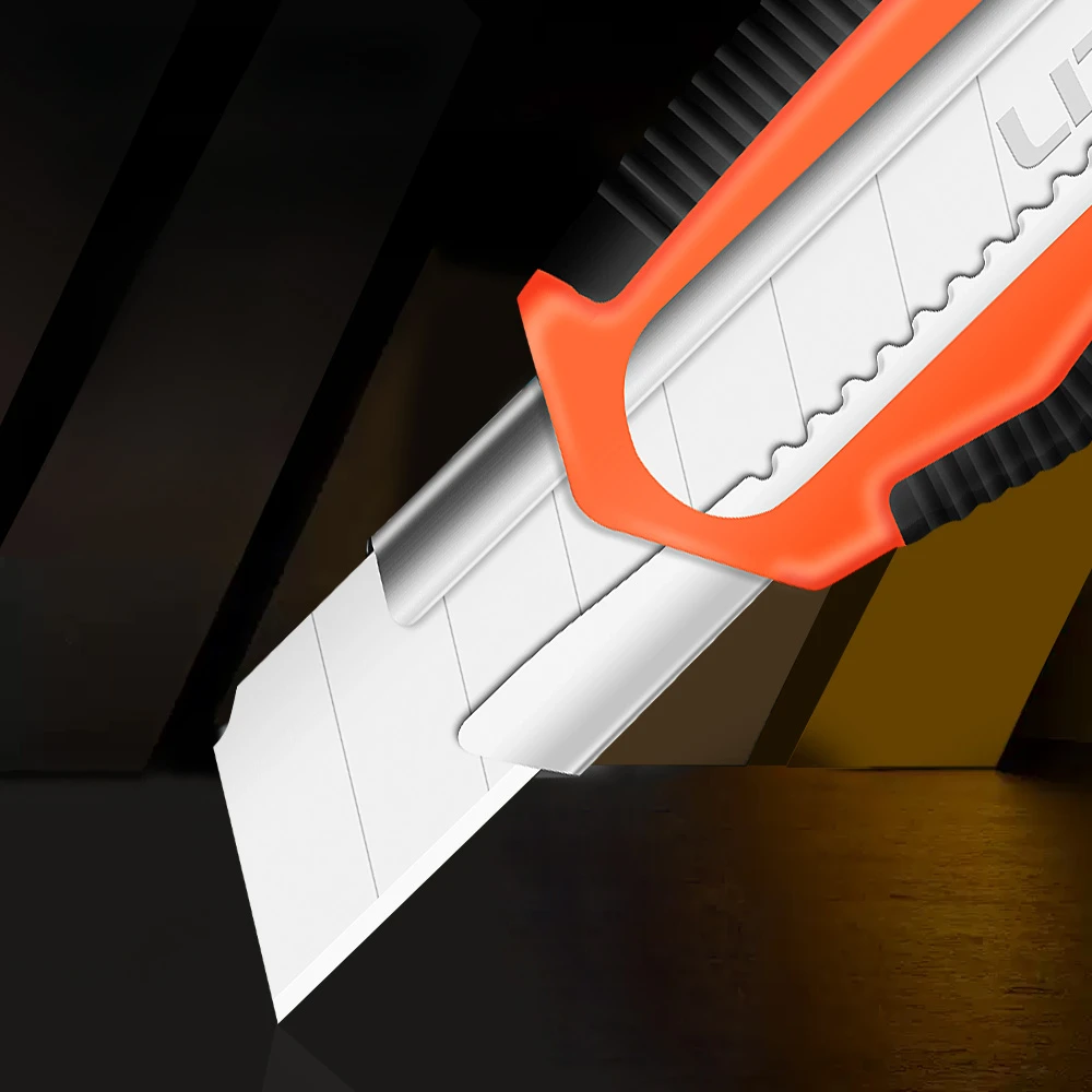 1Pcs orange 18mm Utility Knife  Stainless Steel Blade Retractable Knife Box Cutter Snap-off Utility Knives Cut Rope Paper