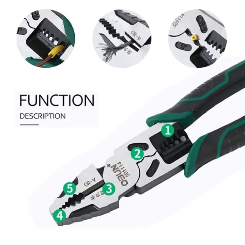 Deli 8inch Multi-function Electrician Pliers Multi-function Wire Wtripper Pliers Pointed Nose Pliers Diagonal Pliers Hand Tools