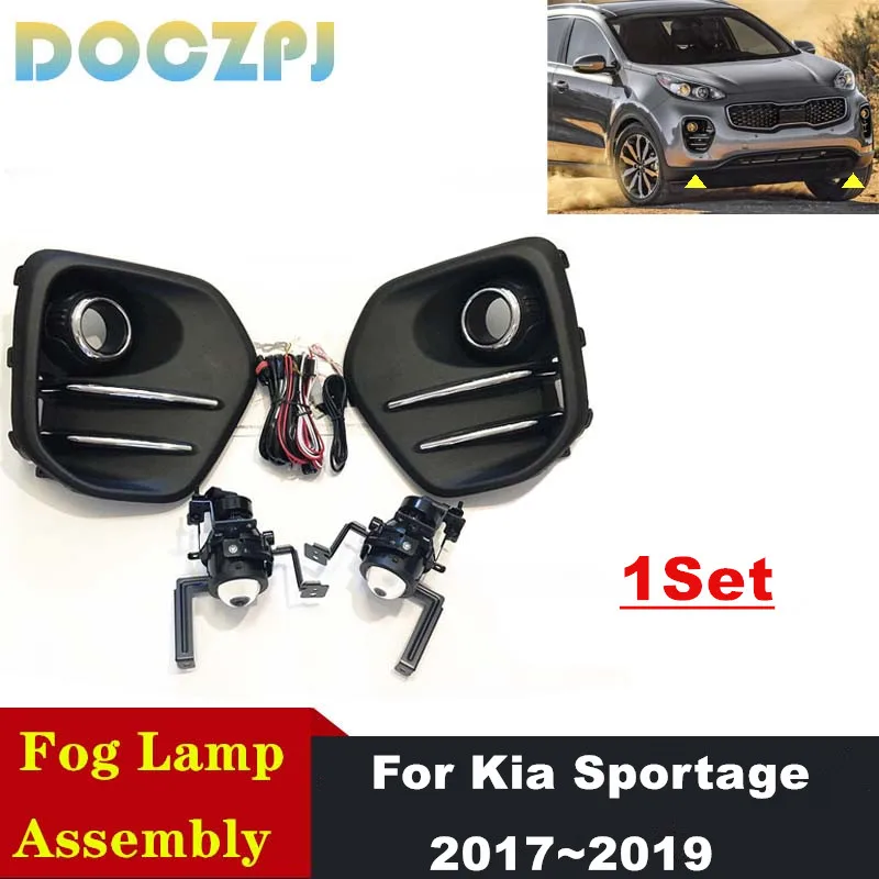 

1 комплект, автомобильный бампер Frongt, сменный галогенный противотуманный фонарь в сборе для KIA Sportage FE 2017 2018 2019 с переключателем проводки