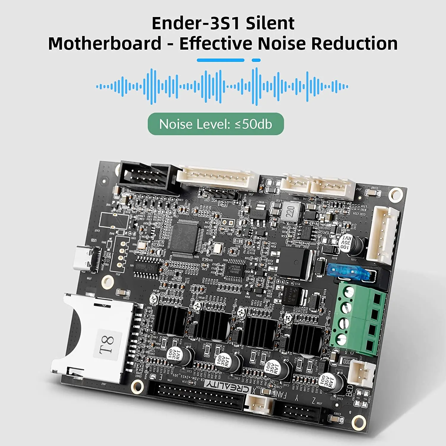 Creality Ender-3 S1 Silent Motherboard 32 Bit Mainboard SD Card fuse Package with TMC2208 Drivers for Ender 3 S1 3D Printer Part