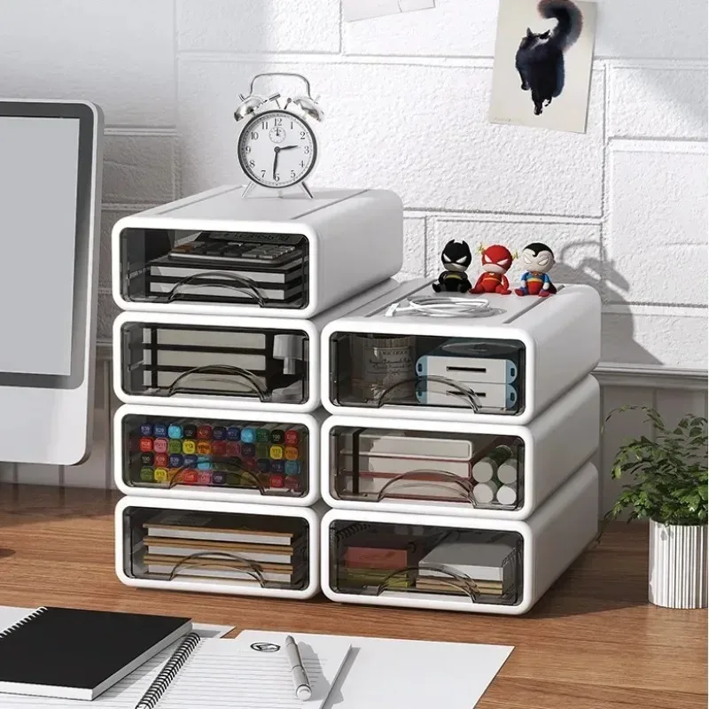 Plastic Box Desktop Organizer Drawer Makeup Storage Box Jewelry Container Stackable Large Mask Office Storage Medicine Dustproof