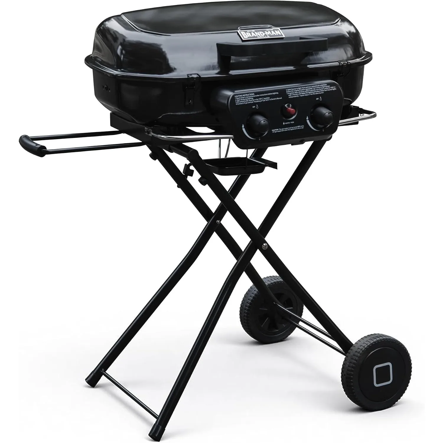 Brand-Man Portable Grill, Propane Gas Camping Grill & Cast Iron Griddle