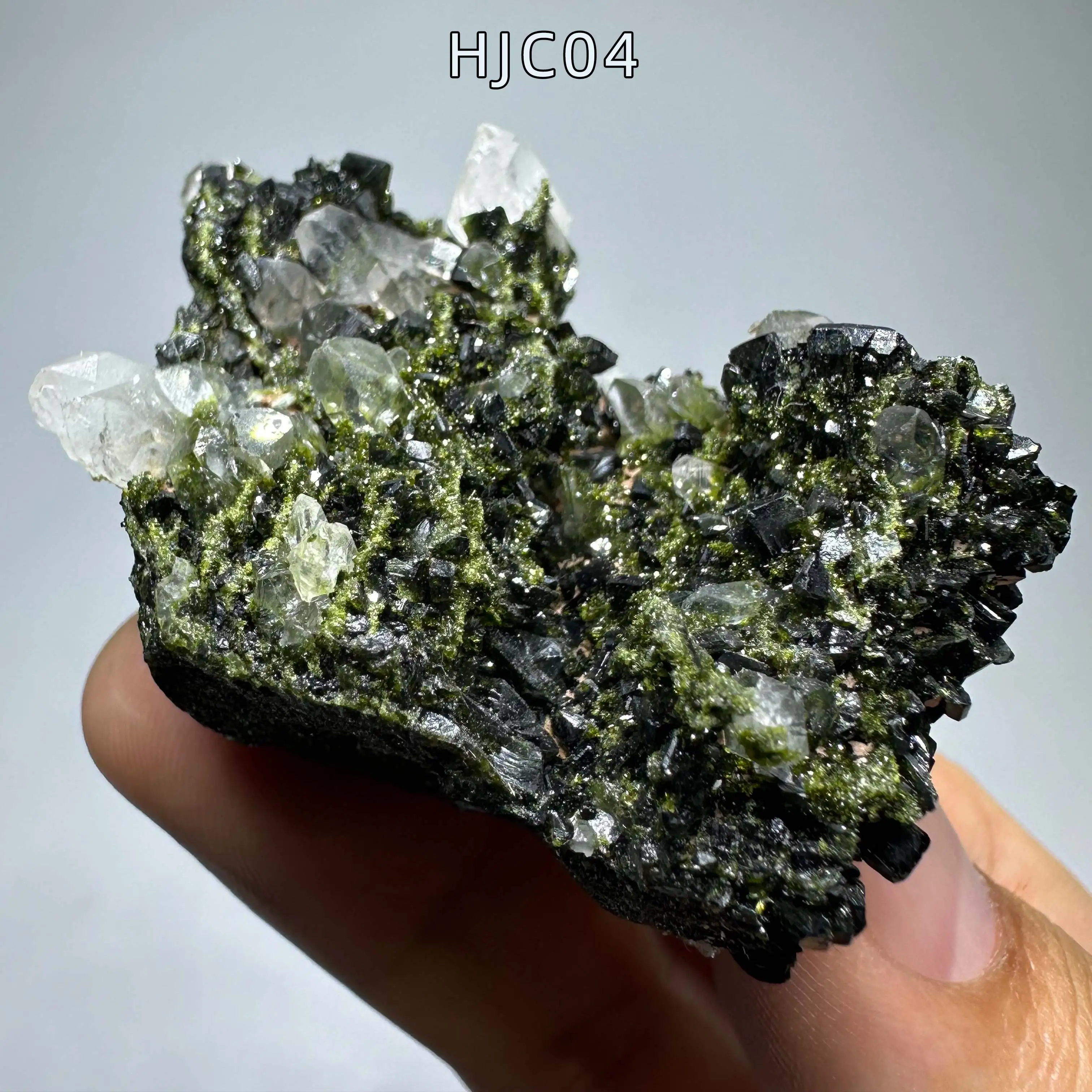 Natural Raw Garden Crystal Crystal and Epidote symbiotic mineral specimens + healing quartz crystals and stones rock gemstone