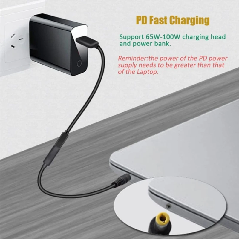 Cable adaptador corriente a 5,5x2,5 mm para carga computadora portátil 18-20 V