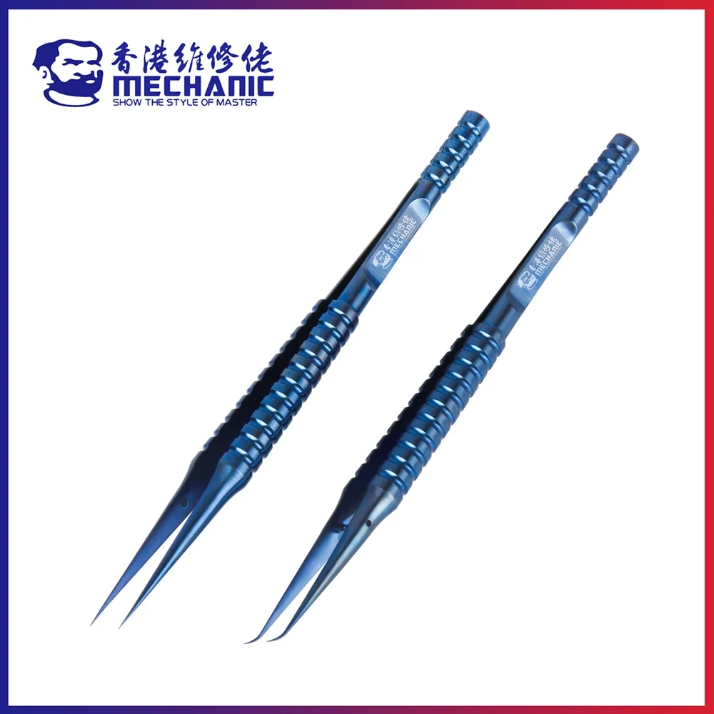 MECHANIC 0.15mm Titanium Alloy Non-magnetic High Hardness Aviation Ultra-Precise Step Structure Tweezers Phone IC Chip Repair