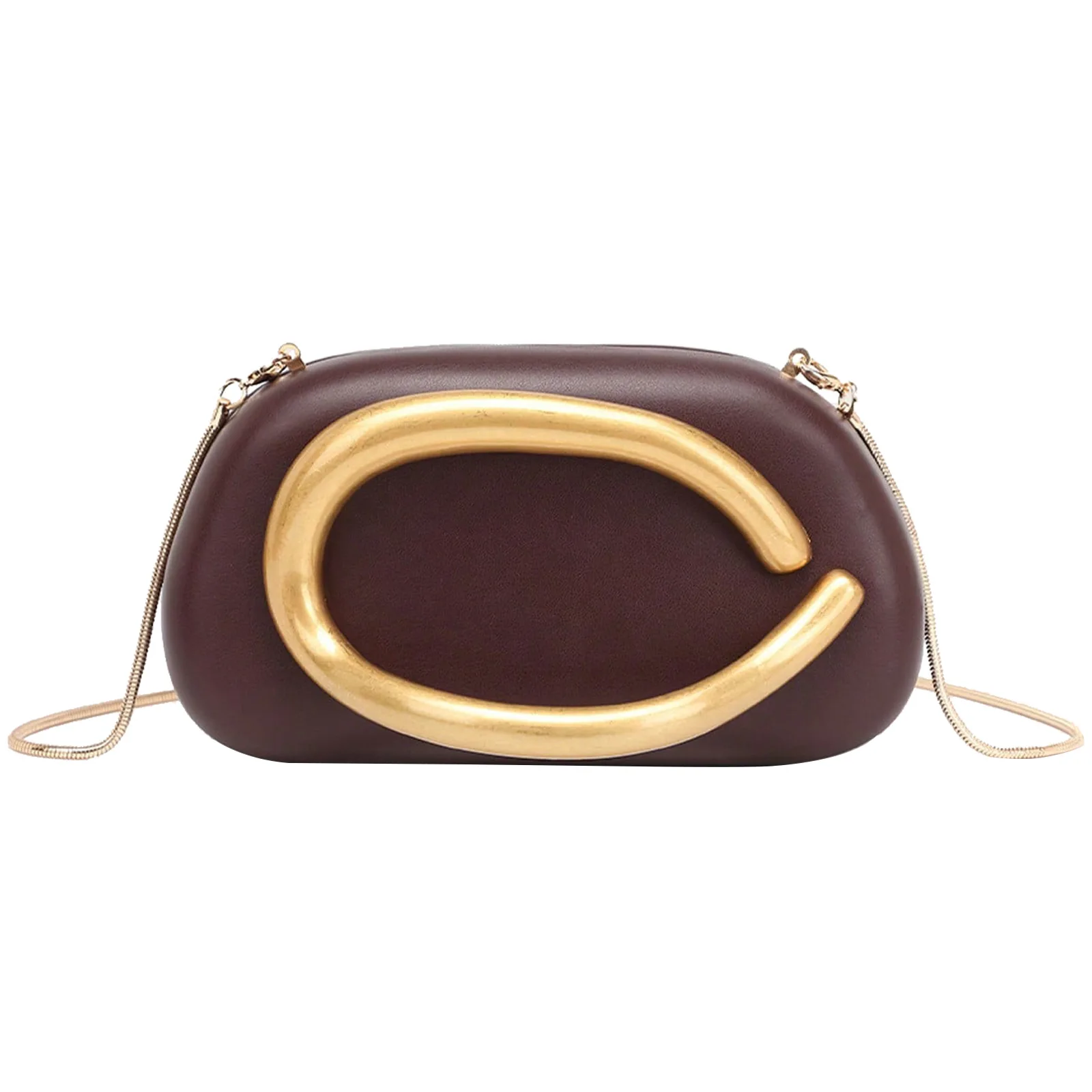 

Fashion Women's Classic Clutch Evening Bag Small Square Box Bag with Gilded Metal Chain for Cross-body Carry Ideal for Dinners