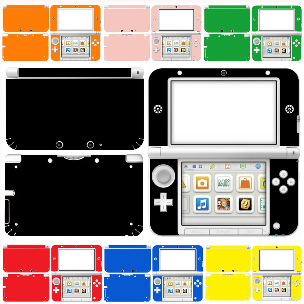 10 Pure Clean Solid Colours Vinyl Skin Sticker Protector for Nintendo 3DS XL LL Skins Stickers