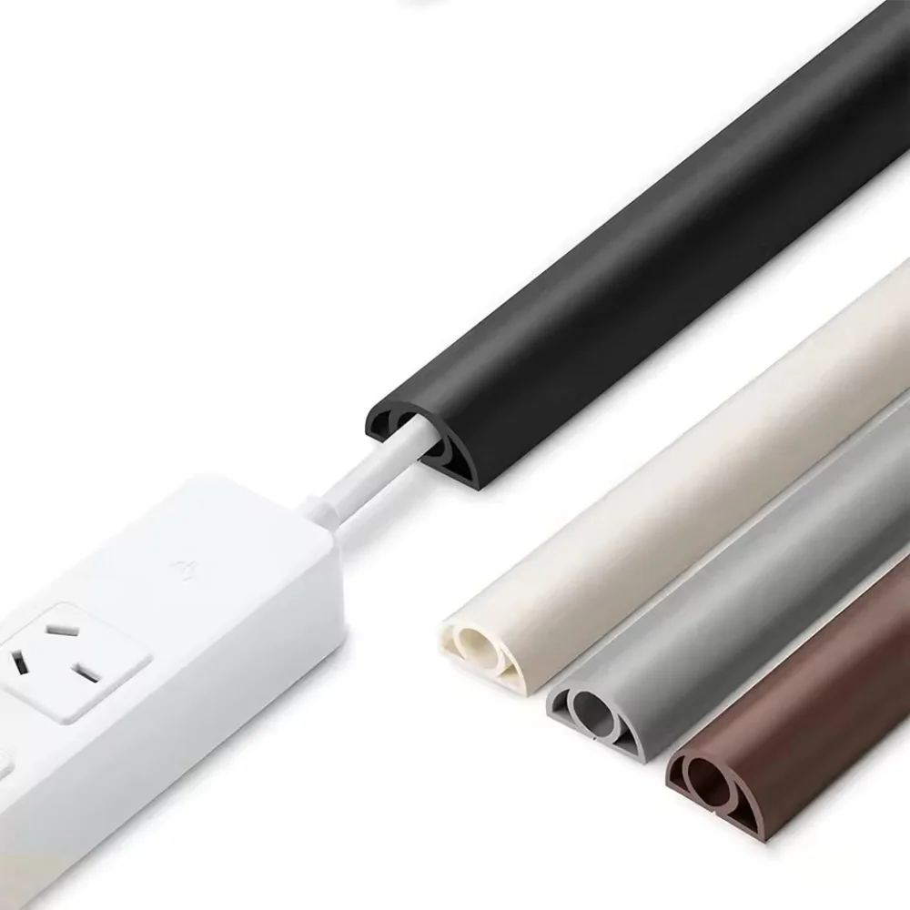 

1PC 3meters/118.11in Cable Protector PVC Protector Self-adhesive Power Cable Protector Extended Wire Duct Floor Cable Cover