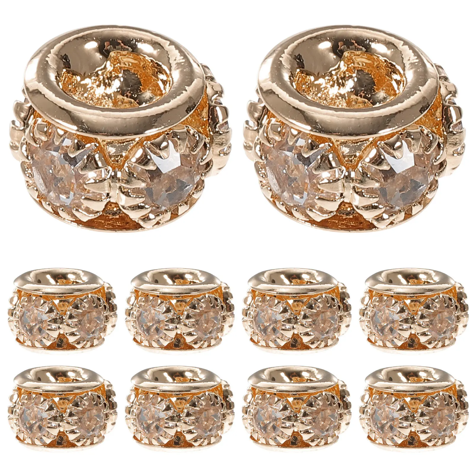 

100Pcs Alloy Rondelle Spacer Beads DIY Jewelry Making Beads Smooth Surface Round Edges for Necklace Bracelet Phone Pendant Craft