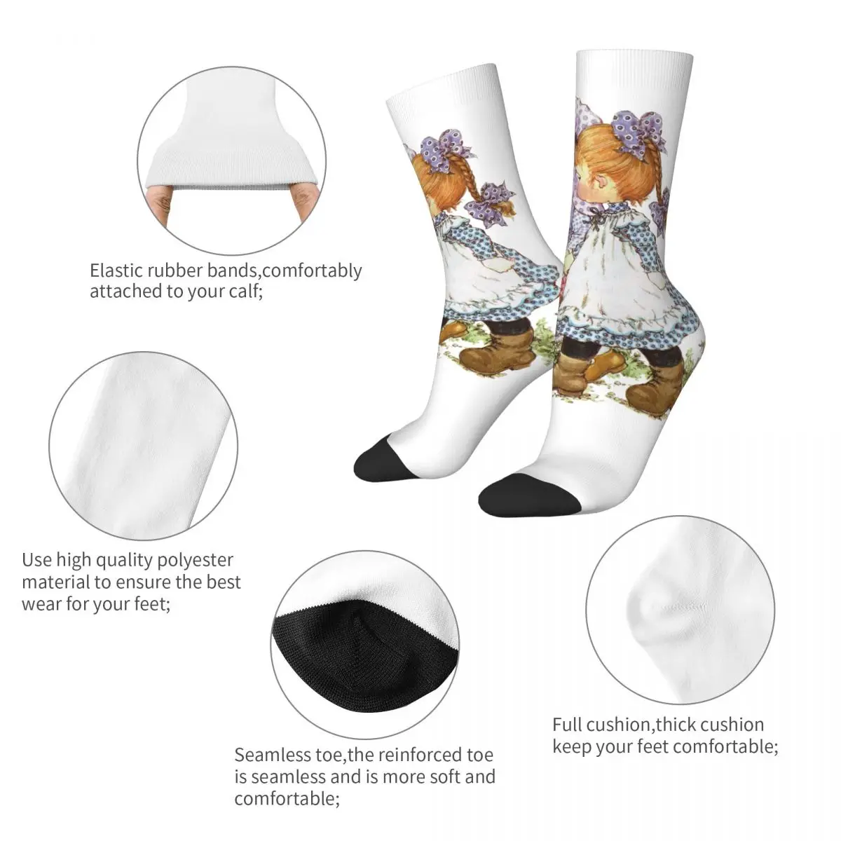 جوارب Sarah Kay Girl جوارب Harajuku الممتصة للعرق طوال الموسم، إكسسوارات جوارب طويلة لهدايا للجنسين #3