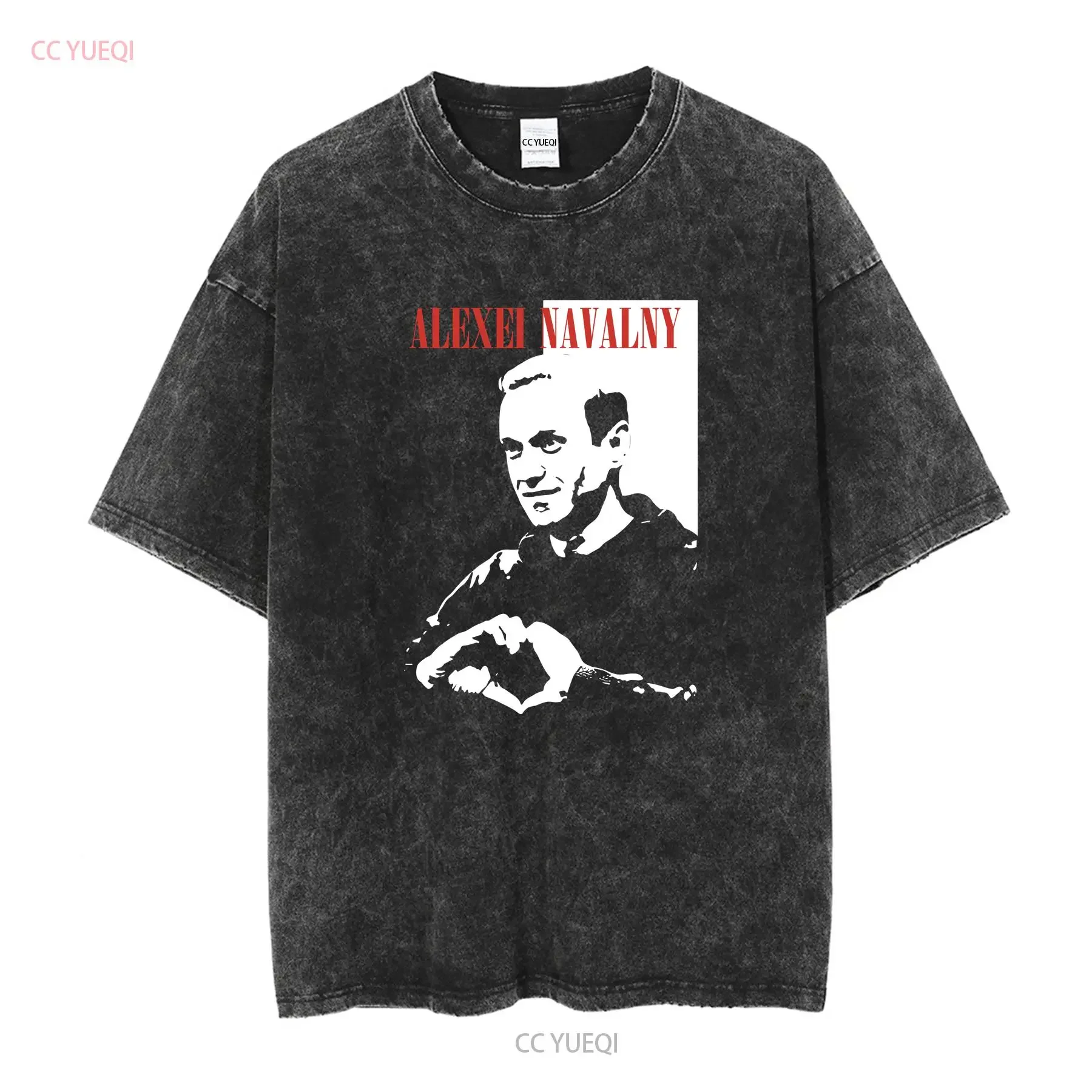 Alexei Navalny Heart Hands Scarface Style Supporter T Shirt long or short sleeves vintage Washed designer clothes