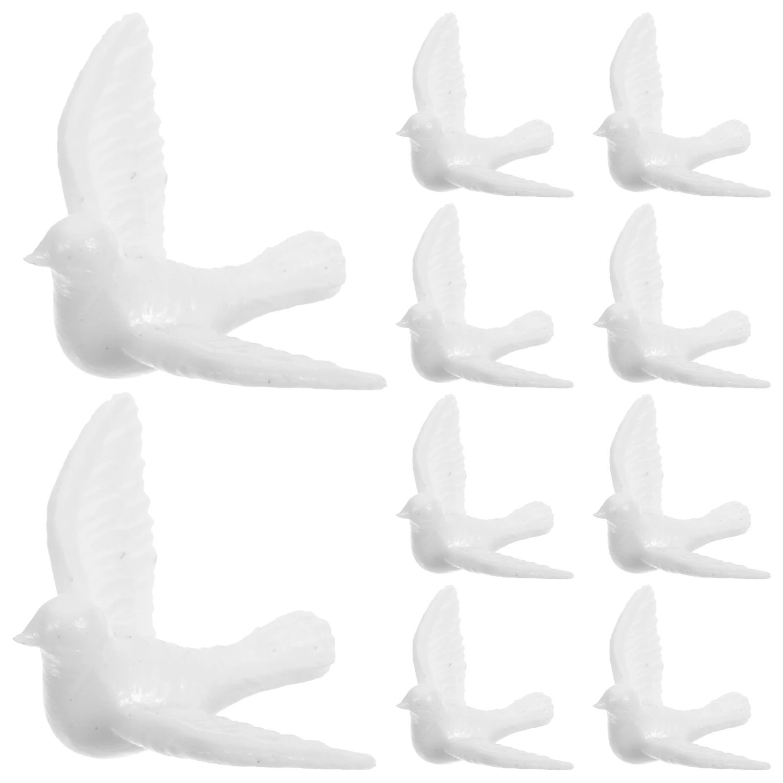 10pcs Bird Pigeon Miniature Garden Mini Dove Statue Mini Pigeon Decor Artificial Pigeon Model Simulated White Dove Model Statue