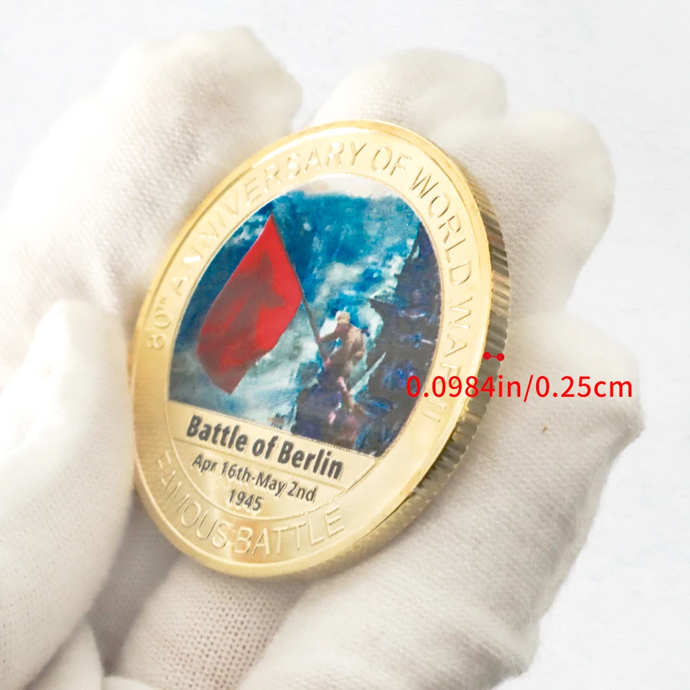 10pcs World War II Famous Battles Commemorative Coin Set 80th Anniversary Gold Plated Collectible