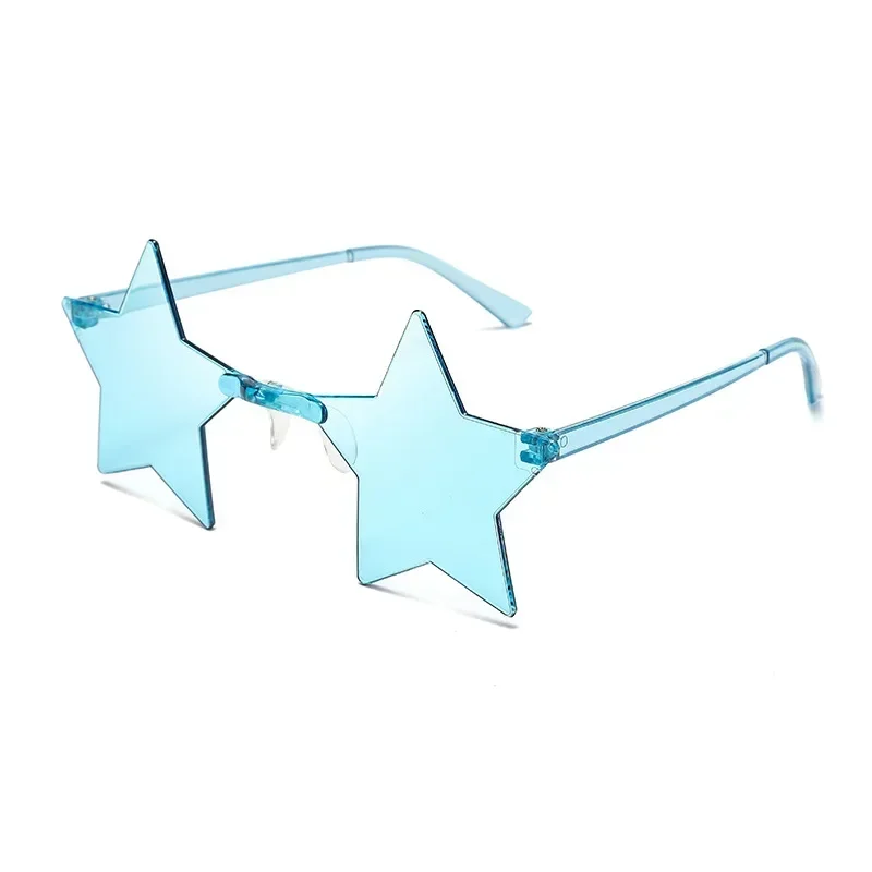 Rimless Star Shape Sunglasses Trendy Sun Glasses for Women & Men Party Glasses Funny Pentagram Eyewear Christmas Christmas Decor