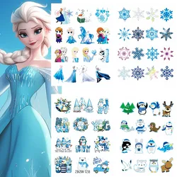 4Pcs/set Disney Frozen Elsa Princess Temporary Tattoo Stickers Cartoon Snowman Snowflake Tattoo For Birthday Party Gifts