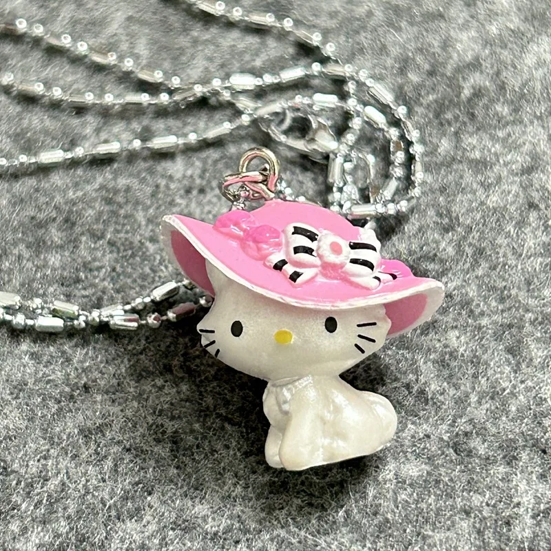 Nuevo Hello Kitty Hada de las flores Charmmykitty Miss Hat muñeca collar de cuentas suéter cadena juguetes decorativos para que los niños se usan