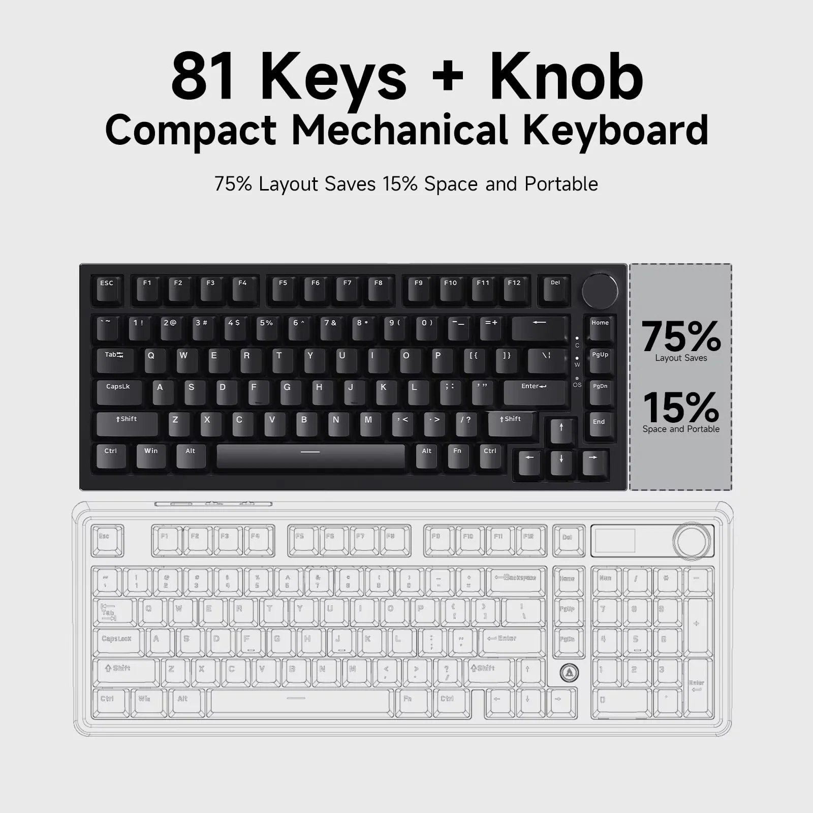 Ajazz AK820 /AK820PRO Gaming Mechanical Keyboard 82 Keys Wired Bluetooth 2.4GHz Wireless Gamer Keyboard Custom Gasket for Laptop