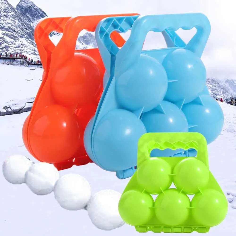 

Plastics Snowball Maker Clip Anti-slip Handle Double ball Snow Ball Mold Tool Durable Safe Winter Fight Clip Toy Kids Children