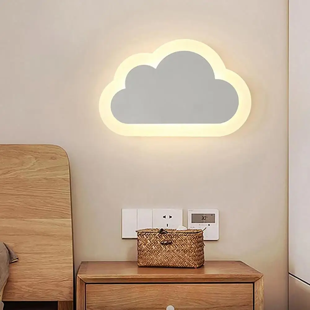 Bonita luz de nube, luz suave y cálida, lámpara de pared de nube para niños, dormitorio, guardería, sala de estar, lámpara de noche con enchufe para