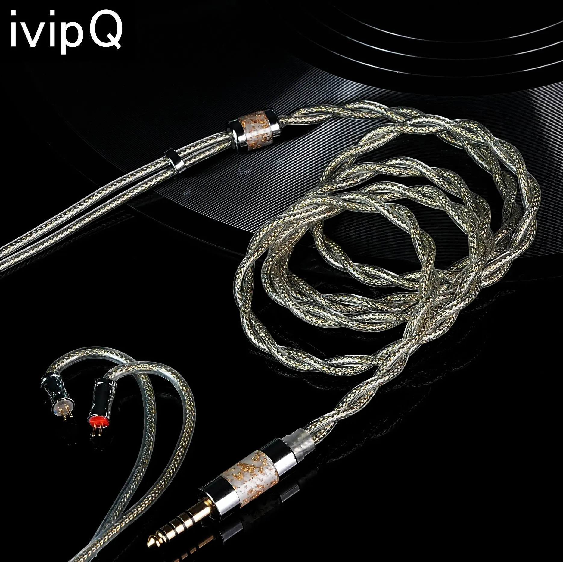 

ivipQ-568 IEM Cable HIFI Earphone Cable Gold Customisable For MMCX/0.78 2PIN/IE900