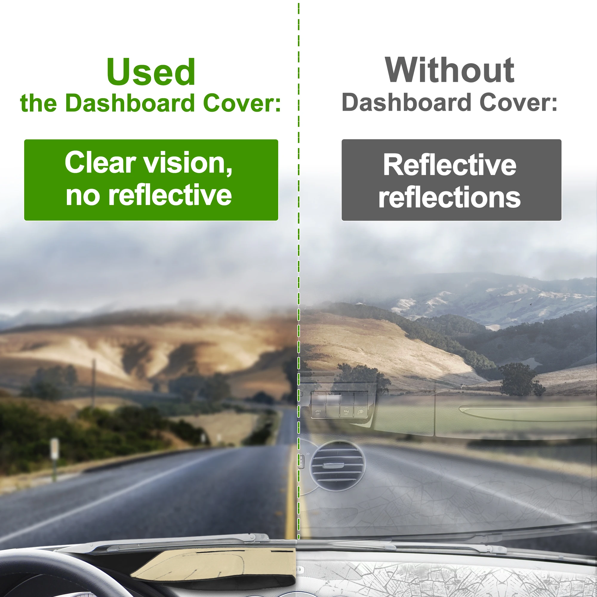 UXCELL غطاء لوحة القيادة لتويوتا 4 عداء 2010-24 داش غطاء حصيرة السجاد وحدة التحكم المركزية داش غطاء حصيرة السيارة الداخلية