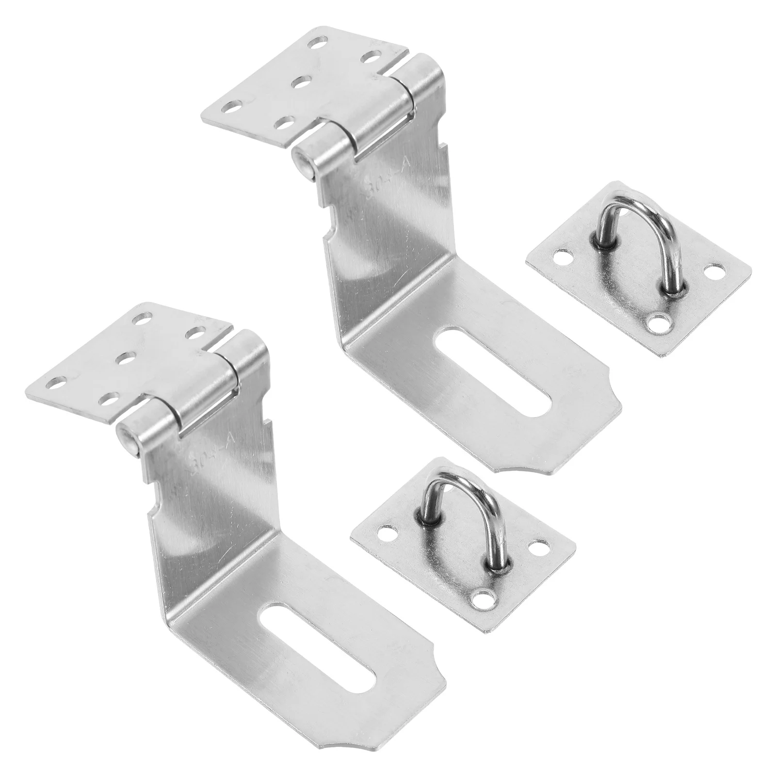 

2 Sets Stainless Steel Sliding Door Lock Latch No Drill Installation Security Reinforcement Lock for Indoor Doors Cabinet
