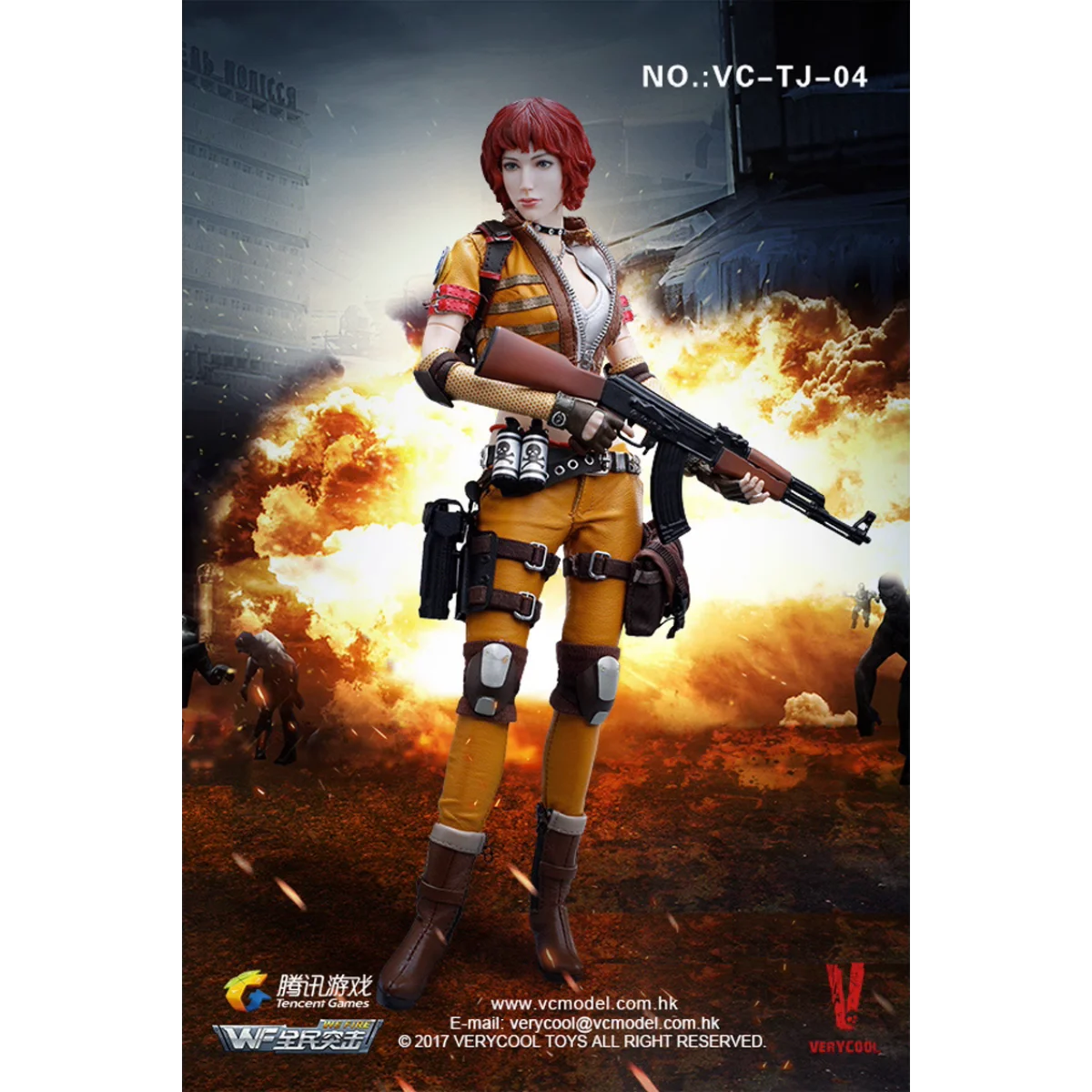 

Original VERYCOOL VC 1/6 VC-TJ-04 Wefire of Tencent Game Fourth Bomb:Female Mercenary Heart King Model Movable Art Collection