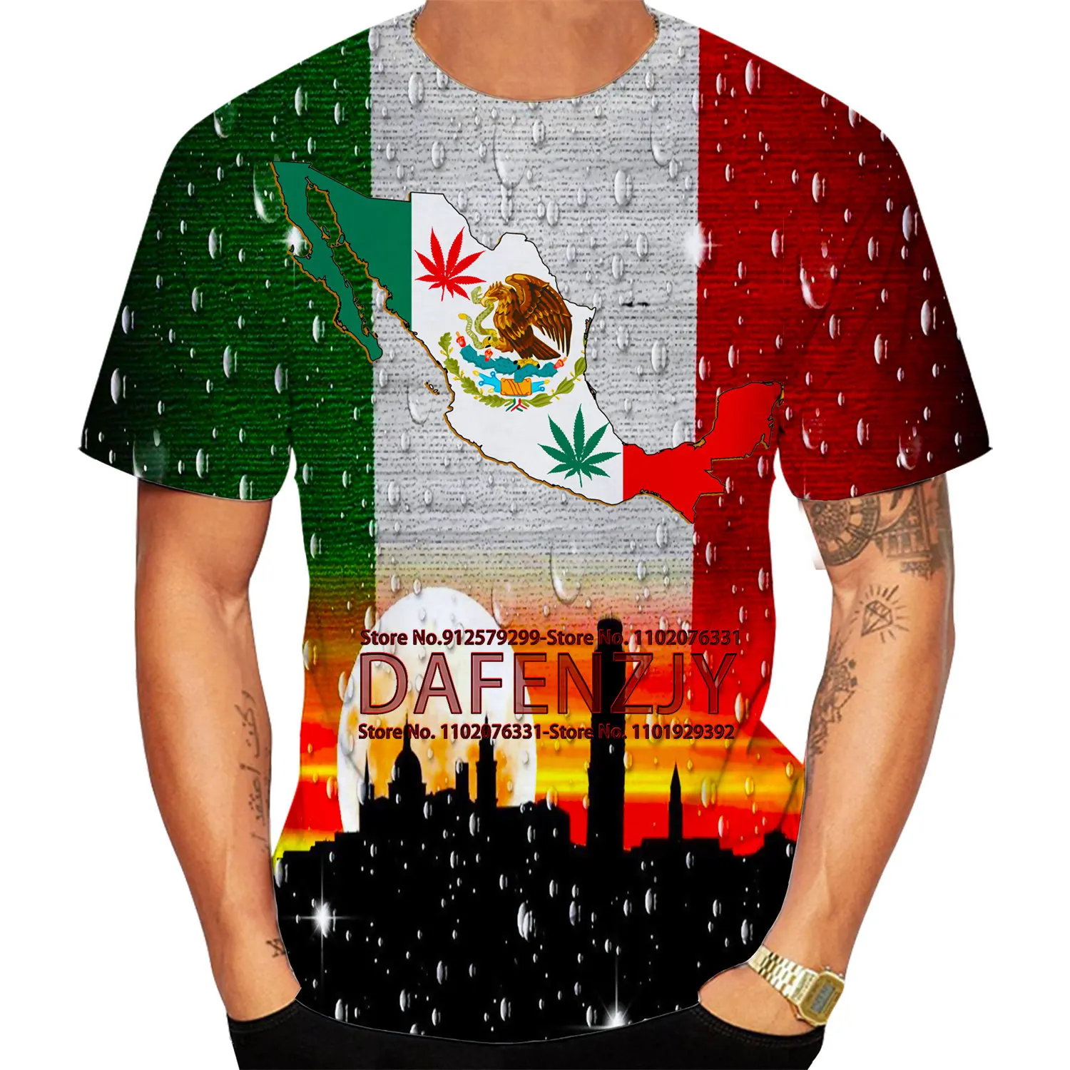 Vintage Tops Tees Mexico Flag 3d Print Men's T-shirts Camouflage Veteran Streetwear O Neck Short Sleeve Loose T Shirt Men's Clot