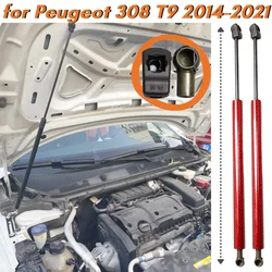 Qty(2) Hood Struts for Peugeot 308 T9 2014-2021 Front Bonnet Carbon Fiber Gas Springs Dampers Shock Absorbers Lift Supports