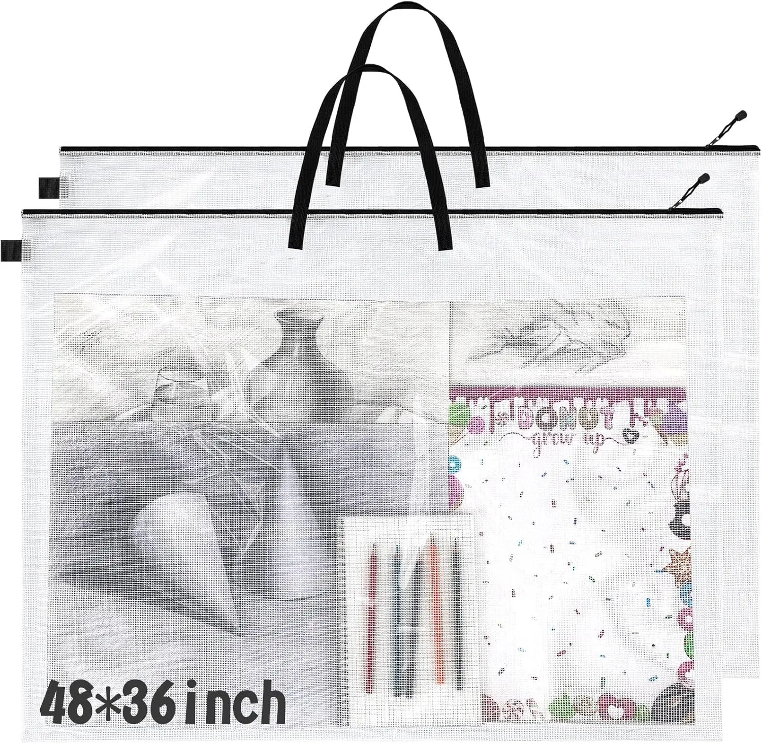 

Большая сумка-портфолио для художественных работ 36x48 дюймов с ручкой для хранения плакатов и объявлений