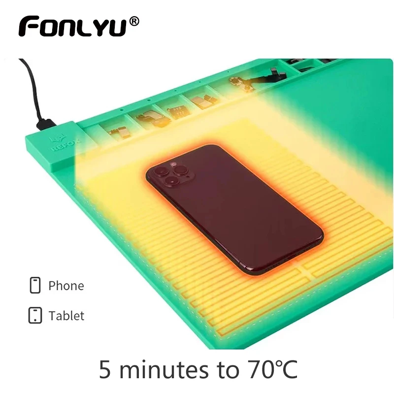 Refox-almofada de Aquecimento de Silicone para Telefone e Tablet Promat Rs30 Ferramentas de Reparação para Apple Ver Manutenção Isolante de Alta Temperatura Remodelar