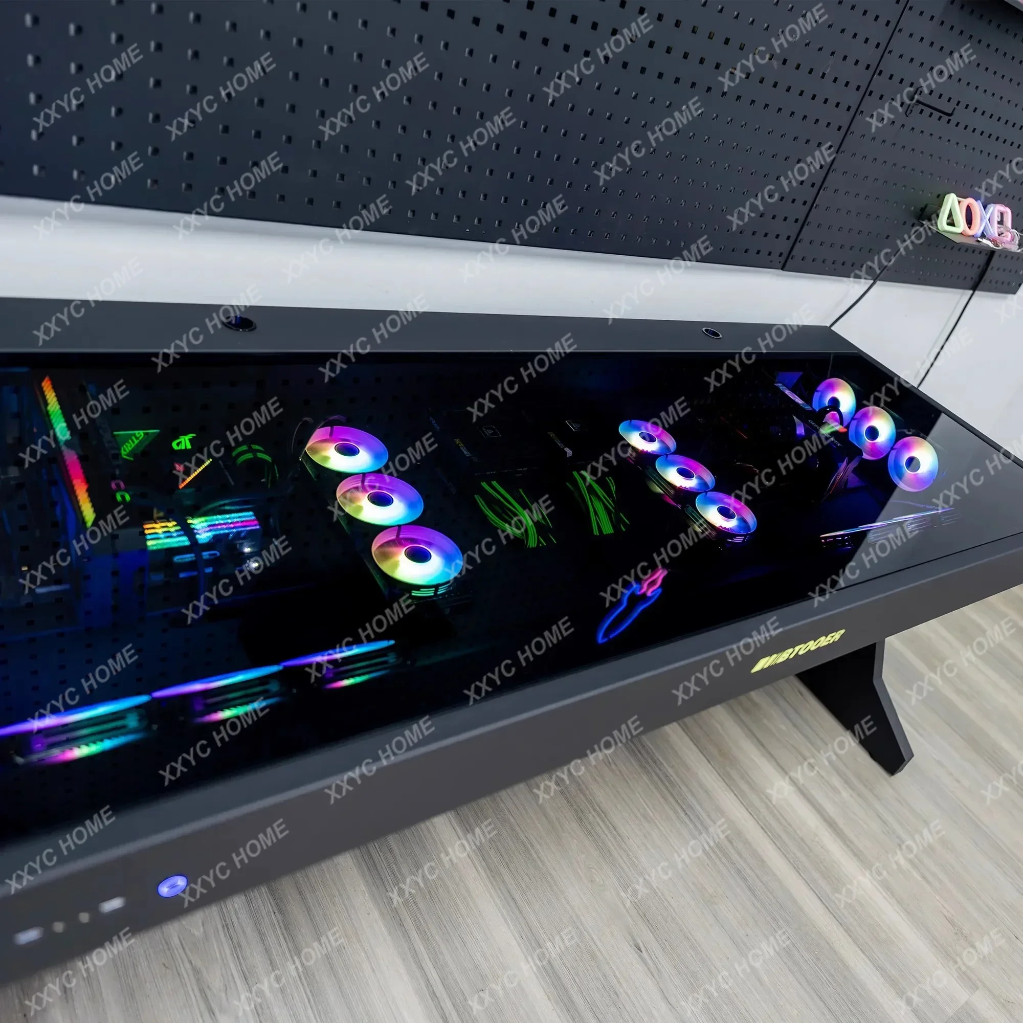 طاولة متكاملة لهيكل الكمبيوتر وصلت حديثًا، يمكن تركيب مضيفين لشخصين، وهيكل كبير MOD رائع، والرياضات الإلكترونية المبردة بالماء #3