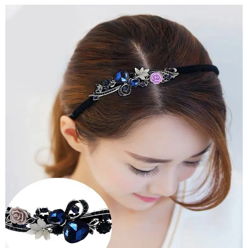 20 Styles Ins New Gem Baroque Headbands For Women Girl Diamond Rhinestone Woman Accessori Geometric Flower Thin Hairbands