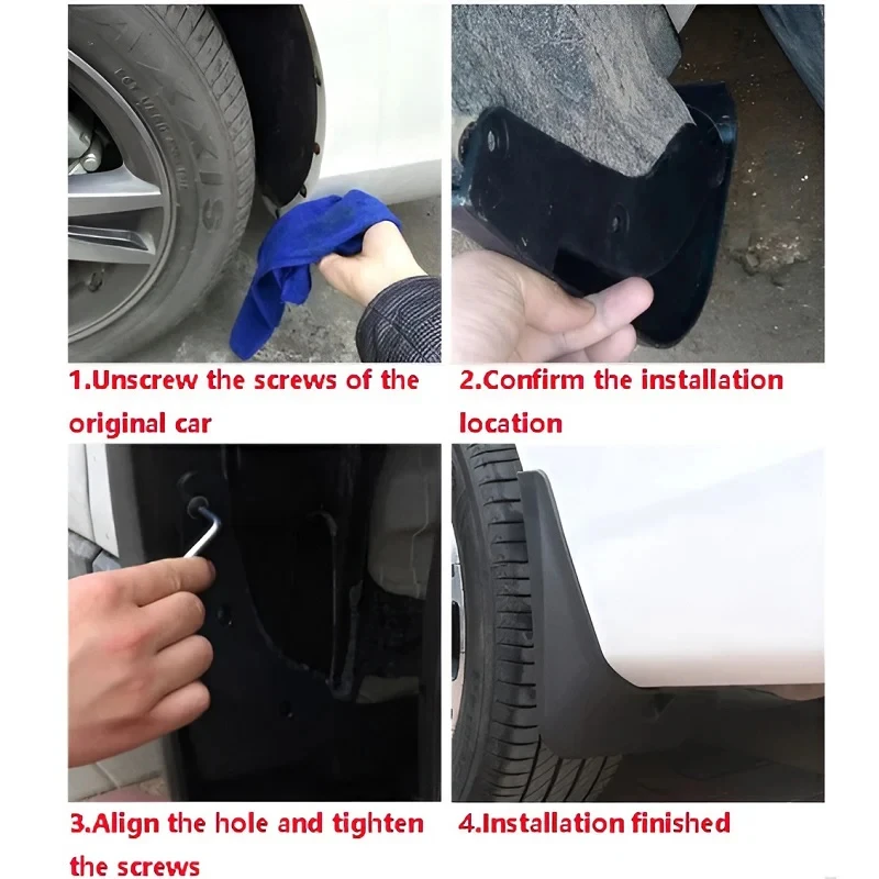 4er-Set Schmutzfänger für BYD Atto 1/Seagull/Dolphin Mini 2023-2026 – Spritzschutz vorne und hinten, Kotflügelverbreiterungen, Auto-Zubehör – Detail 3