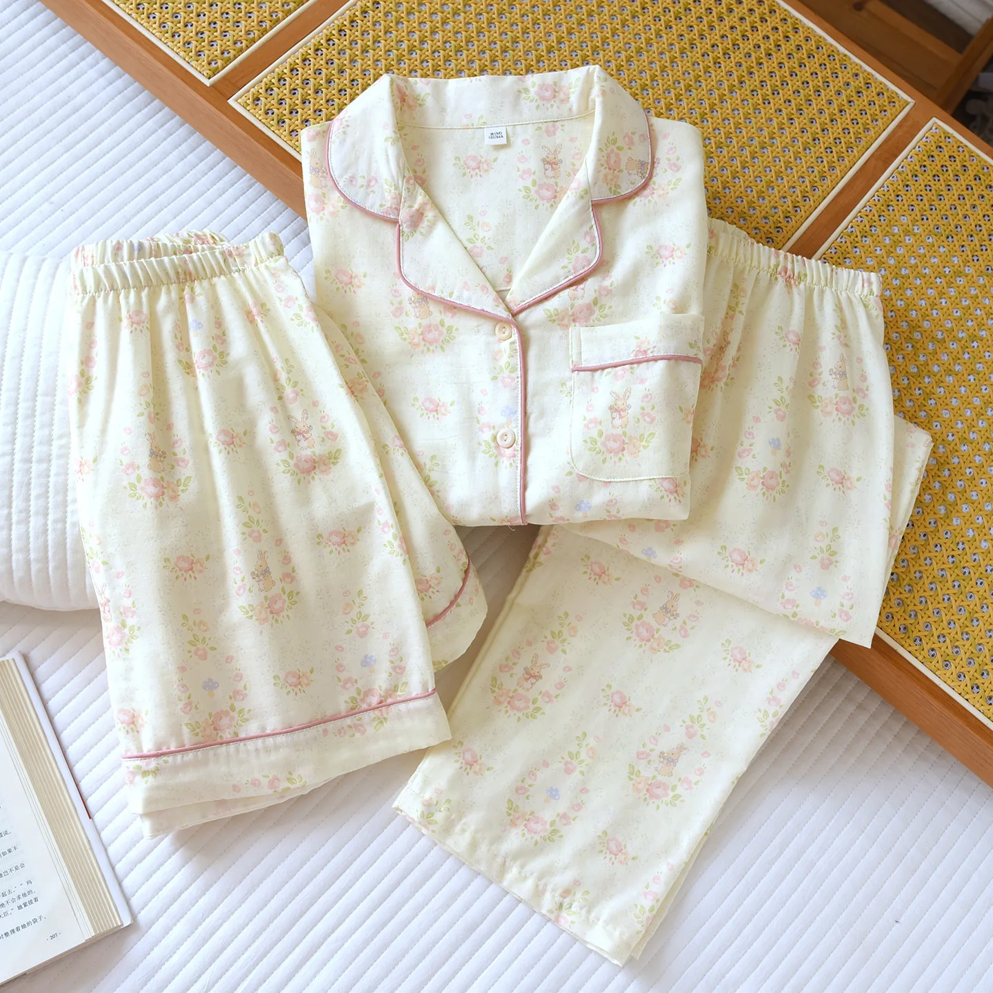 

Женская пижама из 3 предметов: комплект для сна с коротким рукавом, 100% хлопок, летняя пижама для женщин